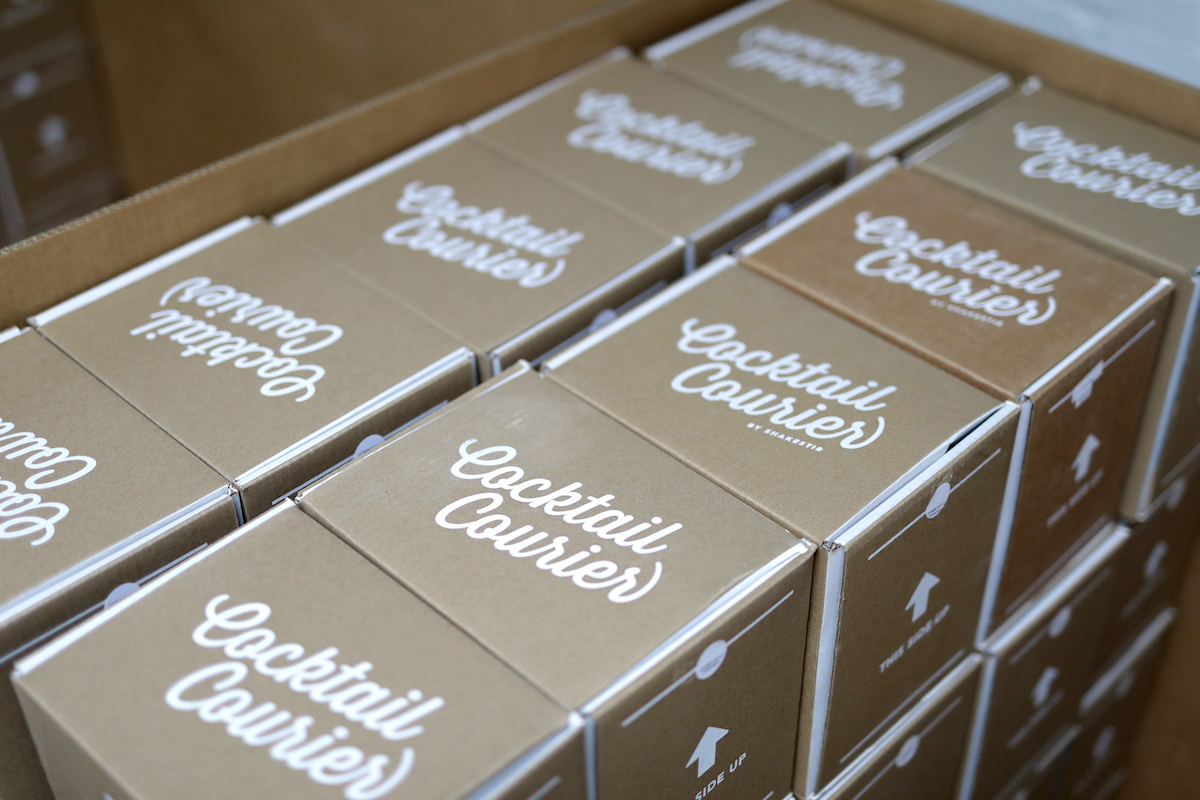Stacked Cocktail Courier boxes ready for delivery