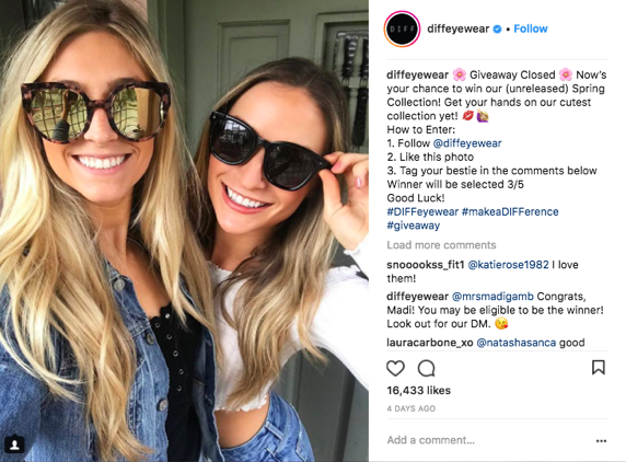 Instagram Marketing - DIFF Eyewear